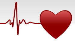 Graphic of a heartbeat and a red heart