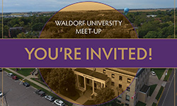 Graphic inviting people to Waldorf University Meet-ups